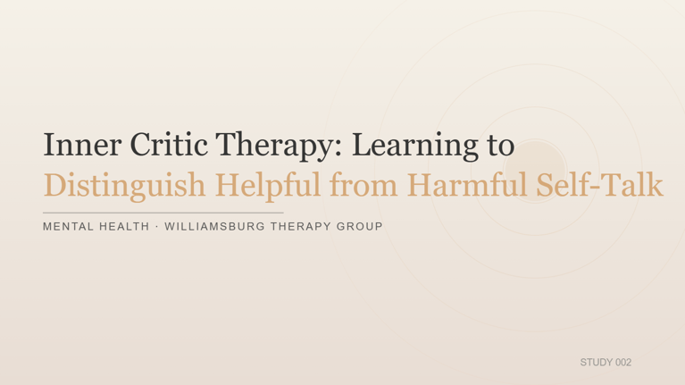 Inner Critic Therapy | Williamsburg Therapy Group