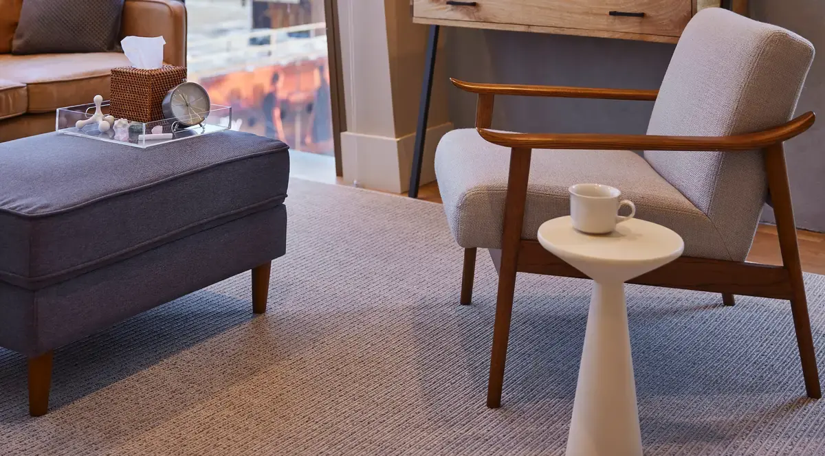 Therapist's office with sleek modern furniture