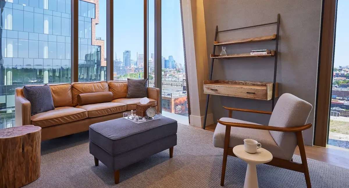 therapy office with view