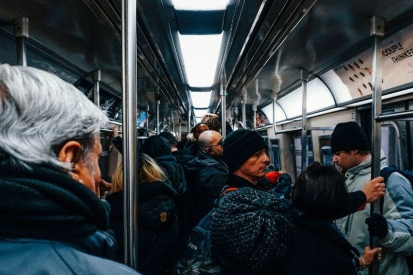a bustling subway causing anxiety